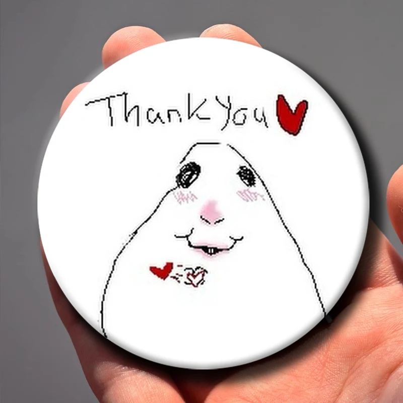 Creative Funny Hamster Meme Enamel Pins Cute Cartoon Animal Badges Handmade Round Brooch for Clothes