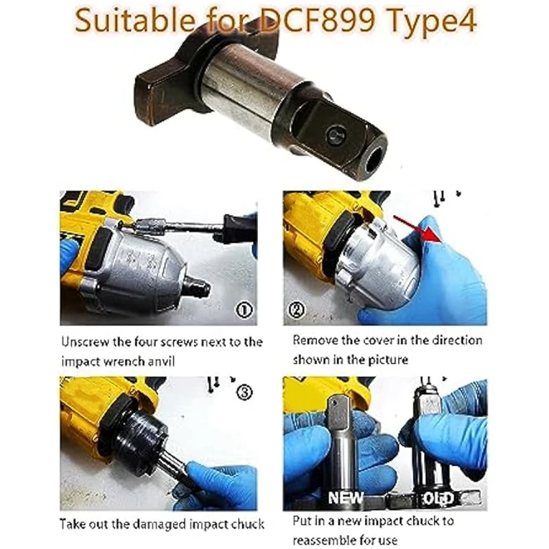 N866410 Impact Wrench Anvil Kit For Dewalt DCF 899 20V 1/2 Impact Detent Pin Anvil Assembly Impact Wrench 2Pcs Easy Install