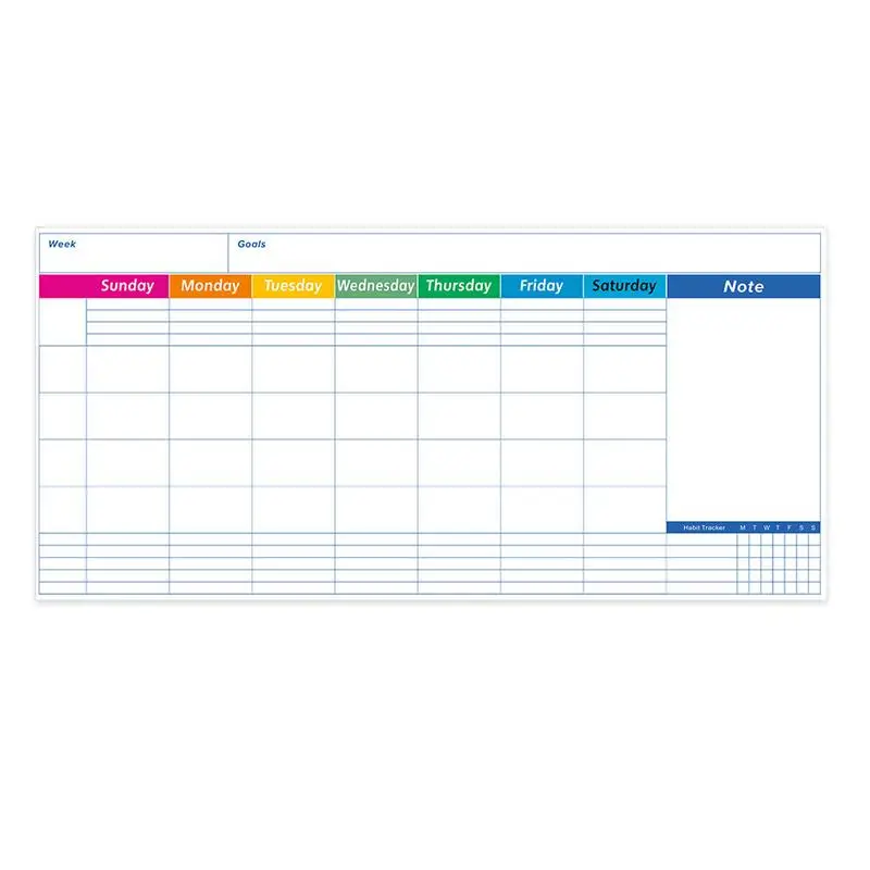 Whiteboard Calendar 17x35 inches Dry Erase Whiteboard Organizer Reusable Whiteboard Multi-functional Erasable Wall Calendar