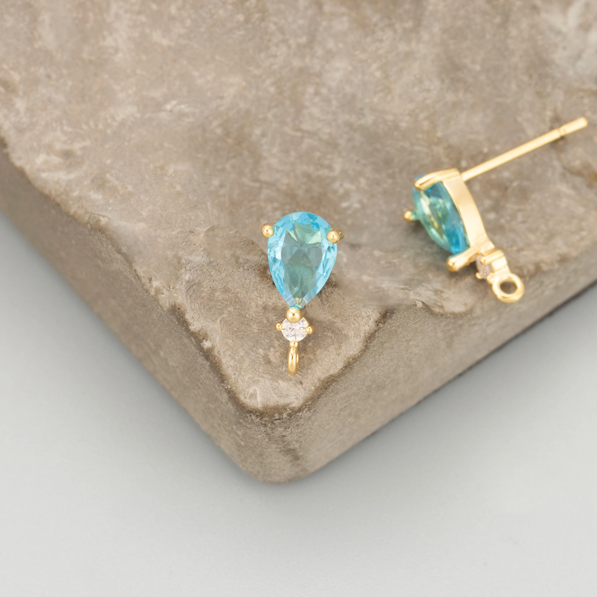 GUFEATHER,10pcs/lot,MI50,jewelry accessories,18k gold plated,copper,zircons,hand made,charms,jewelry making,diy earrings view 6
