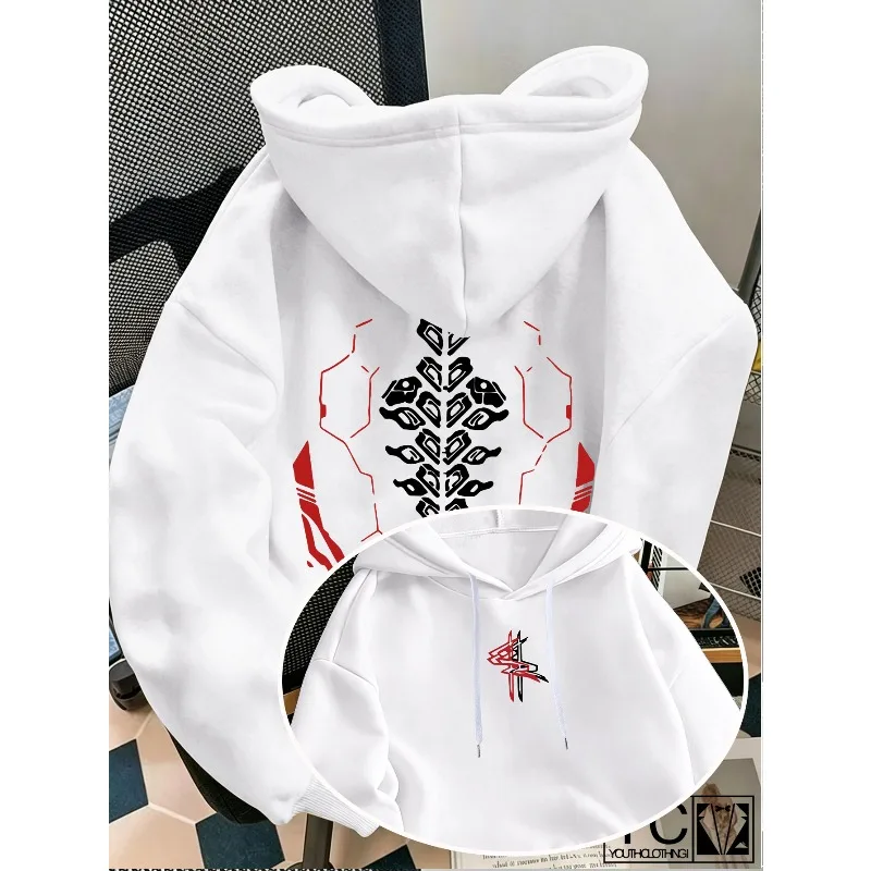 Herren-Hoodie im Cyberpunk-Stil, dunkler Gothic-Hoodie, neue Herbst- und Winterkollektion, lässiger Unisex-Y2K-Hoodie – Detail 4