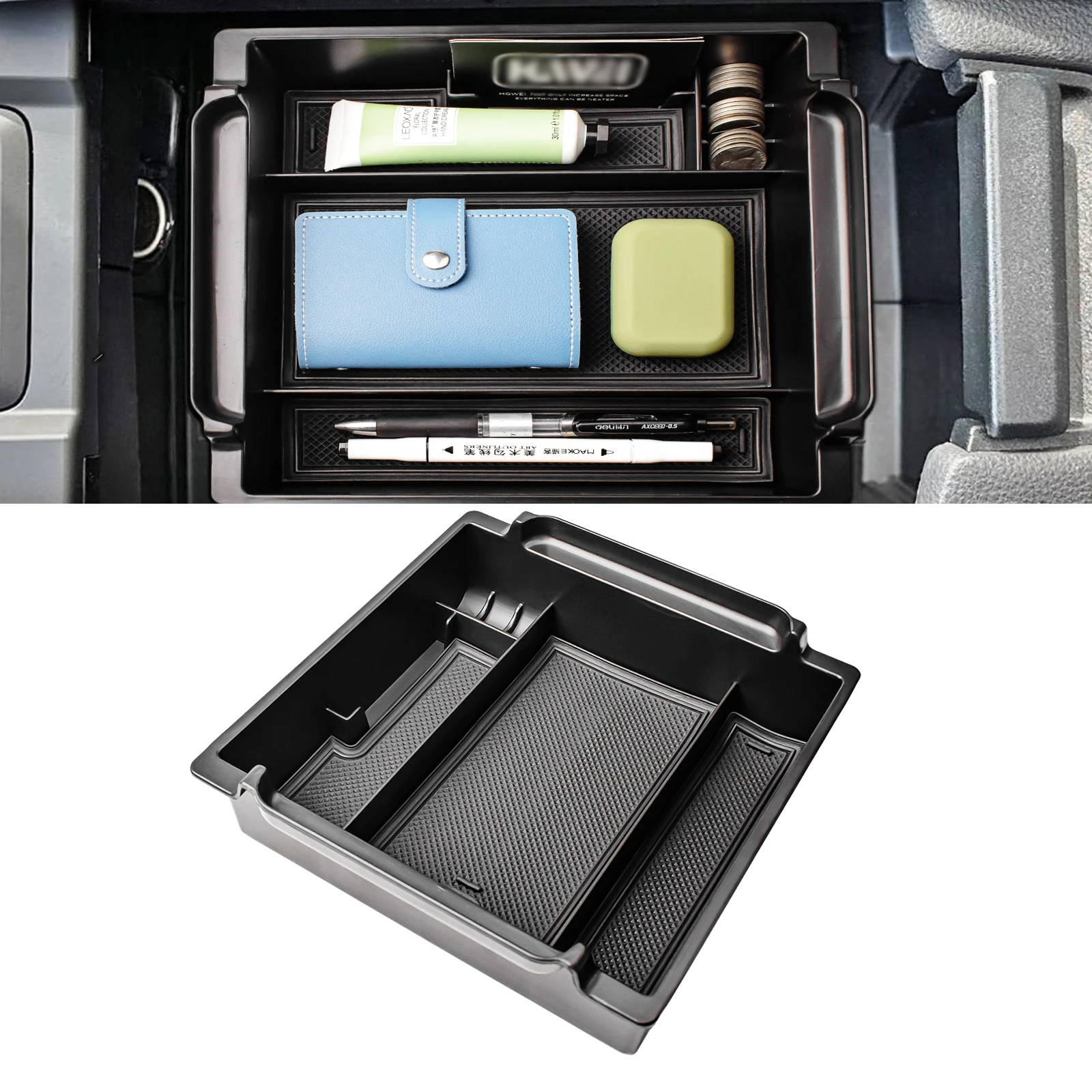 

For Grand Highlander Toyota 2024 Center Console Organizer Tray ABS Accessories Car Storage Armrest Box Secondary Interior Box