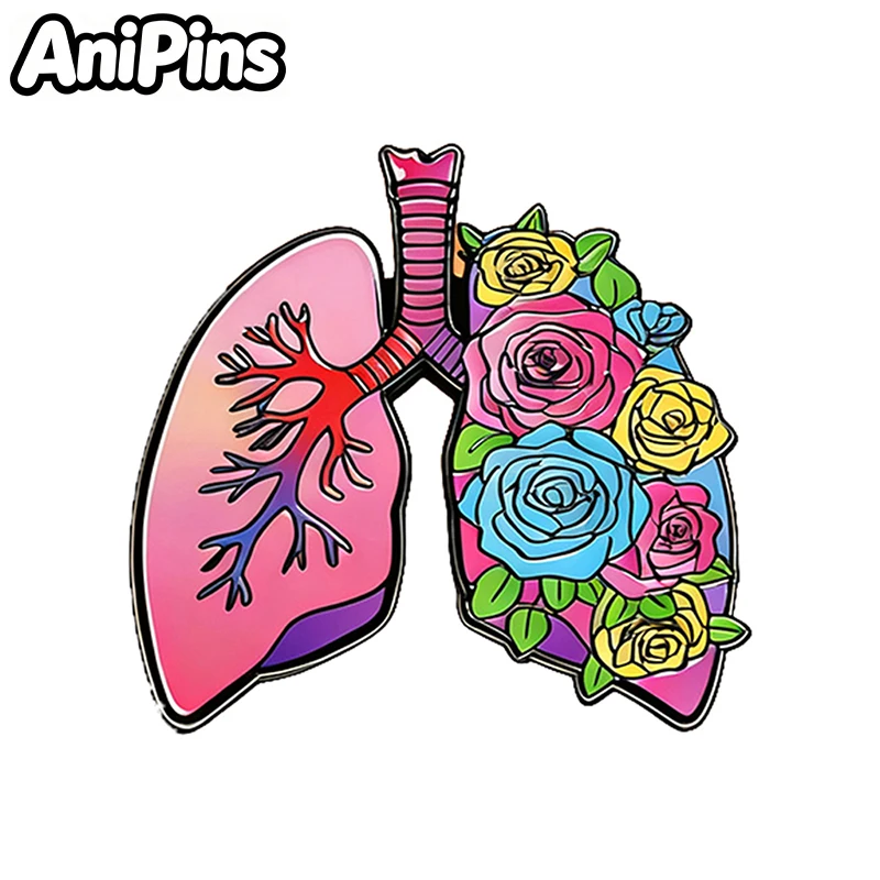 AniPins Brain Health Mental Pins 5-design Interesting Enamel Heart Skeleton Brooch Pin On Clothes Backpack Badge Gifts