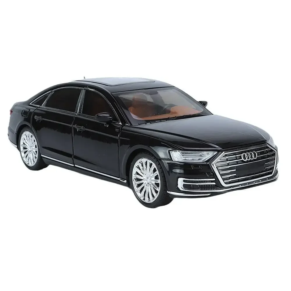 A8 Alloy Car AUDI Model Simulation 1/24 Diecast with Sound Light Children Bo Toy Vehicle Collection Home Decor Miniature Voiture