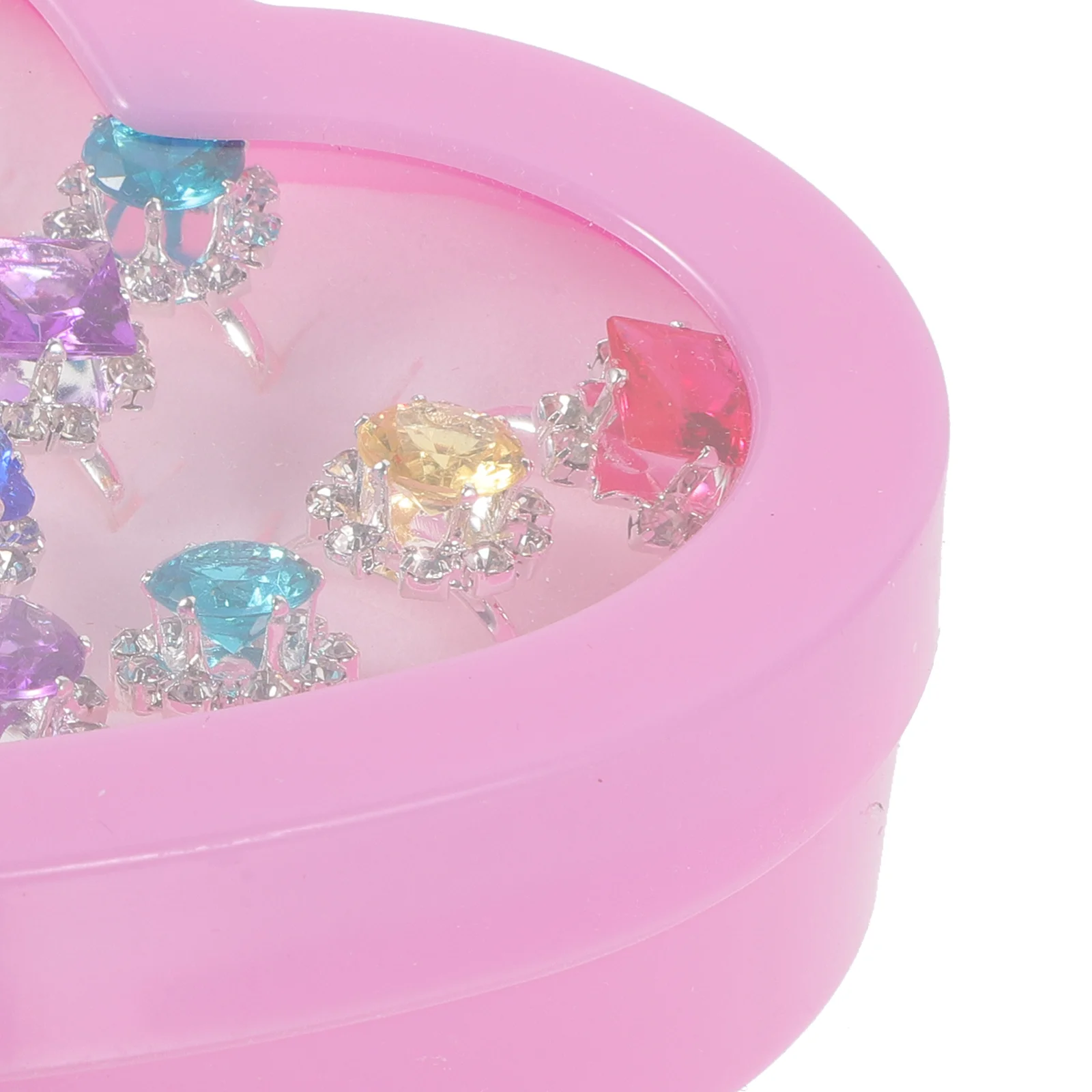 12 pezzi Anello regalo per bambini Giocattolo per bambini Bellissimi giocattoli per bambini Diamante a forma di cuore Ragazza Fiore Miss