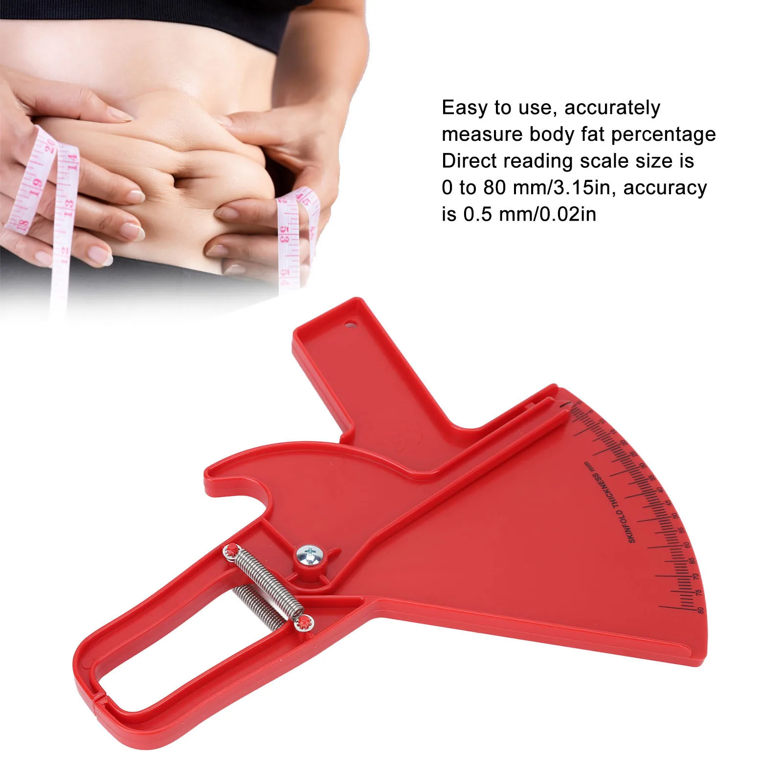 Calibrador de grasa corporal, cinta métrica corporal profesional de doble resorte para medir el cuerpo, calibrador de pliegues de la piel