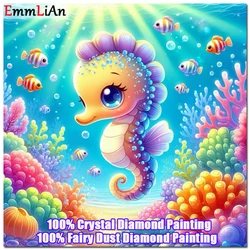 Full Crystal Diamond Painting Seahorse Cross Stitch Embroidery Animal Turtle Rhinestones Picture Dolphin Fairy Dust Mosaic Art