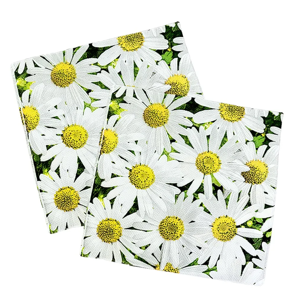 20/40/60/80pcs Daisy Napkins Daisy Birthday Party Decorations Retro Daisy Party Girl's Birthdays Baby Showers Wedding Supplies