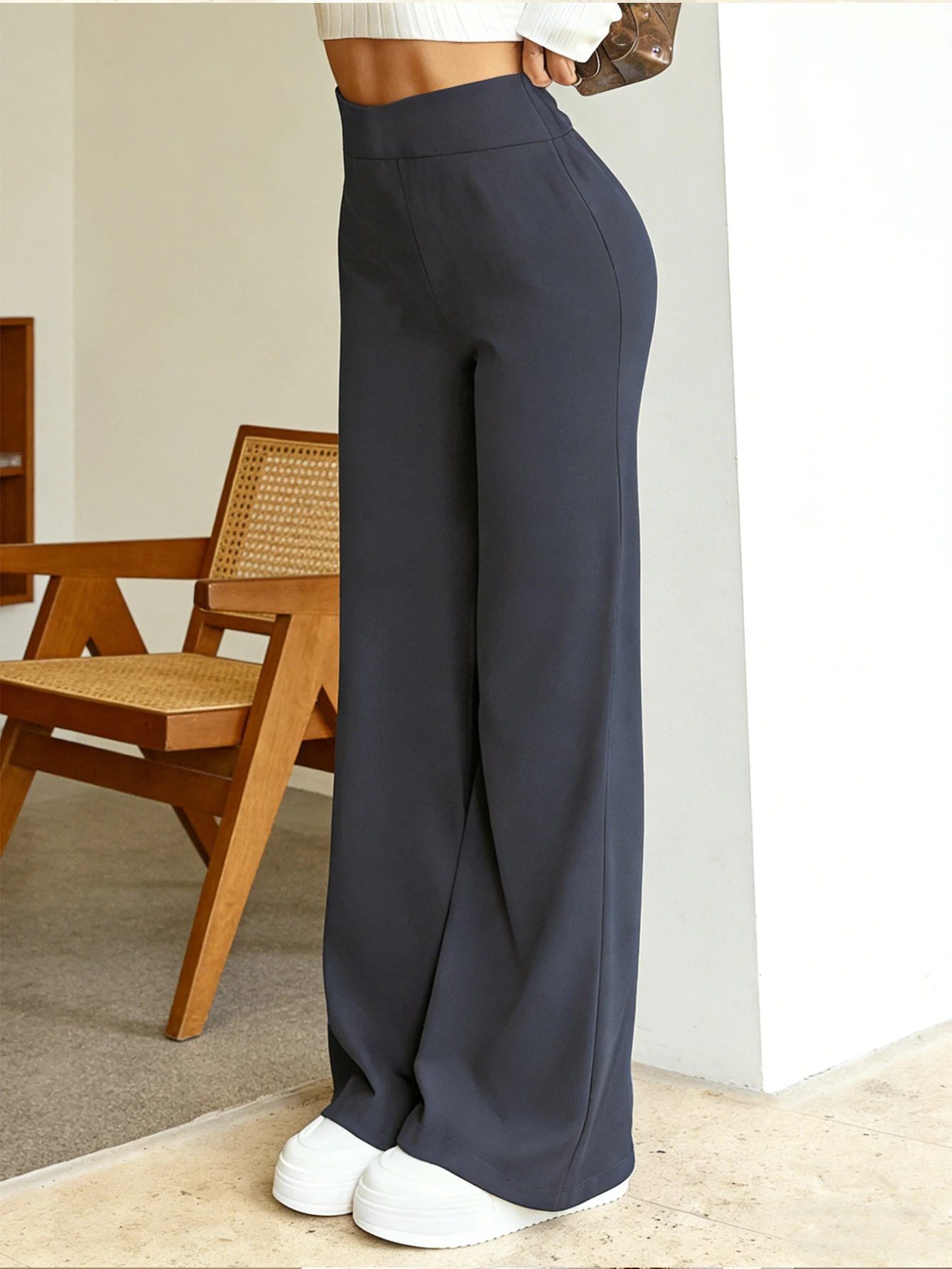 Frühlingsneue Damen-Hose mit hoher Taille und weitem Bein, Sommer-Schlankheits-Lose-Freizeithose, weicher Stoff, vielseitig für den täglichen Gebrauch