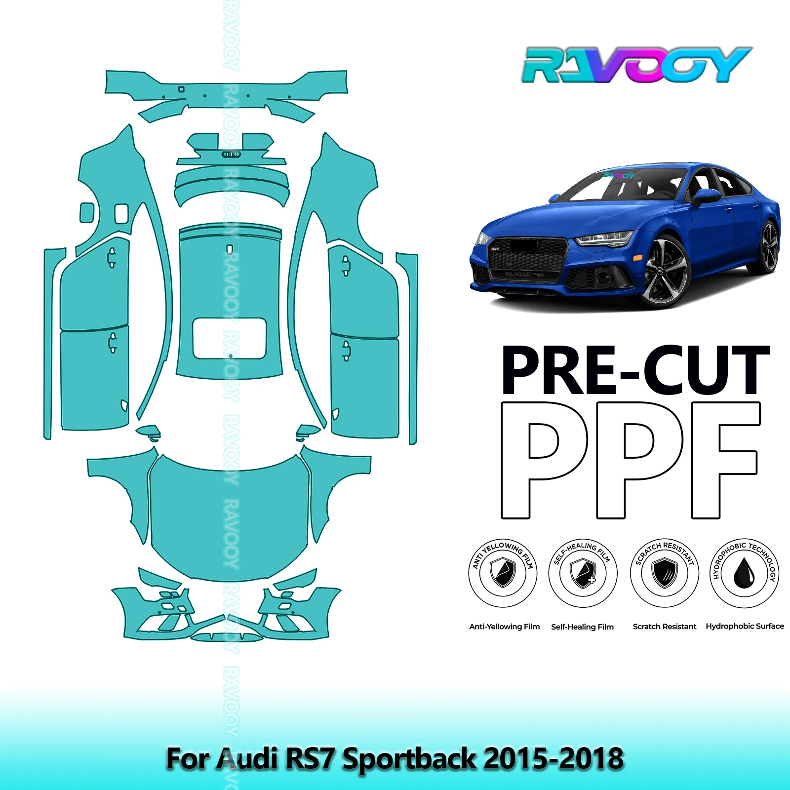 

Full Vehicle Clear Bra Precut PPF Paint Protection Film For Audi RS7 Sportback 2015-2018