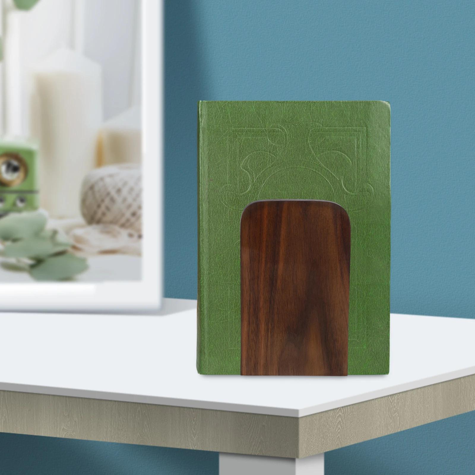 

Bookends Wood Iron Minimalist Desktop Book Holder For Home Office Decor Book Stand File Organizer Reading Accessories