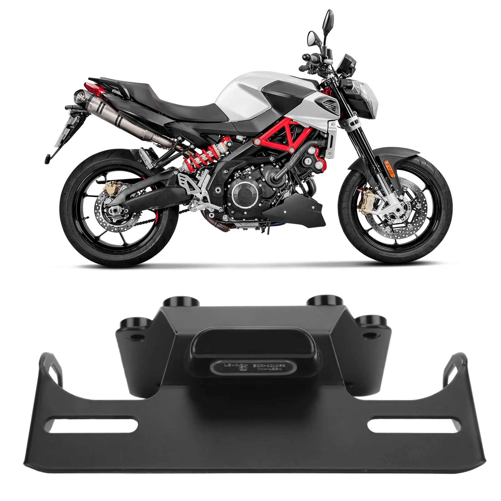 Motorcycle Tail License Plate Holder Bracket Carbon Steel Replacement for Tenere 700/Rally XTZ700 2019‑2022