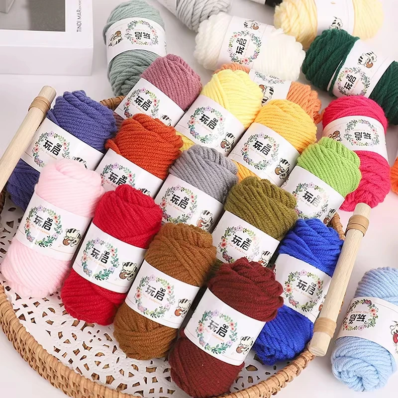 

12Color Baby Milk Soft Cotton Knitting Wool Yarn 5ply Thick Fiber Yarn Hand Knitting Wool For Crochet Sweater Hat Craft