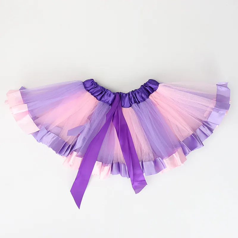 Girl Tutu Rainbow Skirts Princess Mini Pettiskirt Costume Party Ballet DanceTulle Skirts Girls Clothes Children Clothing