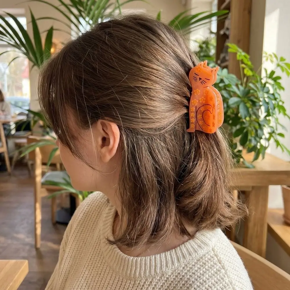 

Cute Acetic Acid Animal Acetate Hair Claw Minimalist Flower Dog Shark Clip Floral Pet Dachshund Hairpin Female