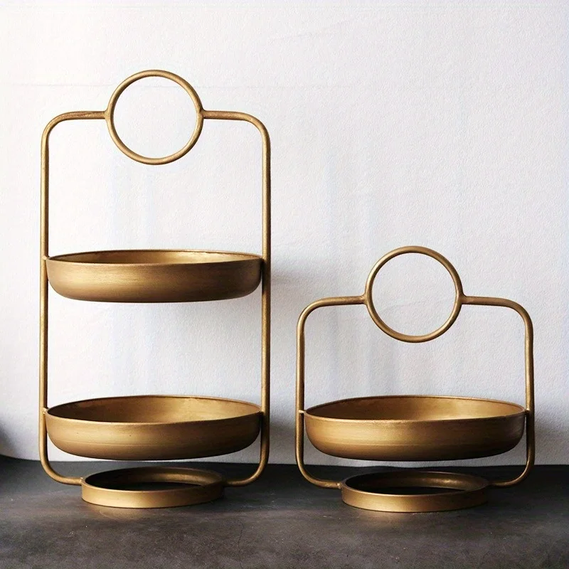 

Retro-style Light Luxury Wrought Iron Jewelry Storage Tray, Wedding Snack Tray, Dessert Tray, Chinese Style Living Room Home