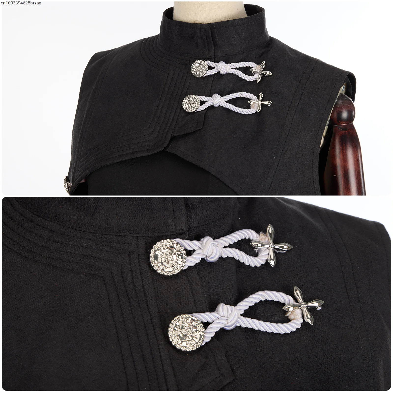 Черный жилет без рукавов, карнавальный костюм для женщин и мужчин, аниме-наряд для взрослых, платье на Хэллоуин, 2025