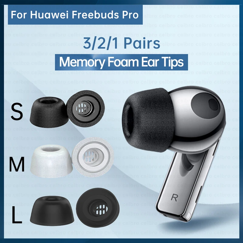 Memory Foam Ear Tips For Huawei Freebuds Pro 3/2/1 Pairs Replacement Ear Buds Eartips Earbuds Pads Silicone Wireless Earphone