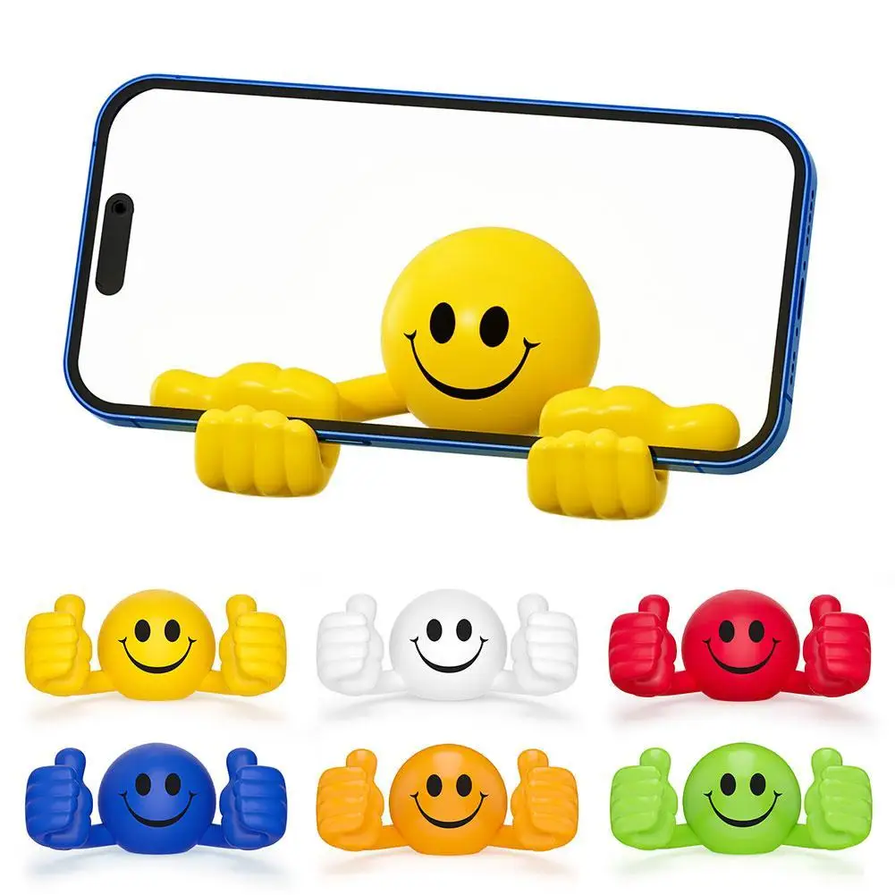 Cartoon Smiling Thumb Phone Stand Creative 360° Rotating Angle Adjustable Phone Tablet Stand Compatible With 4‘’ To 7.9‘’ Device