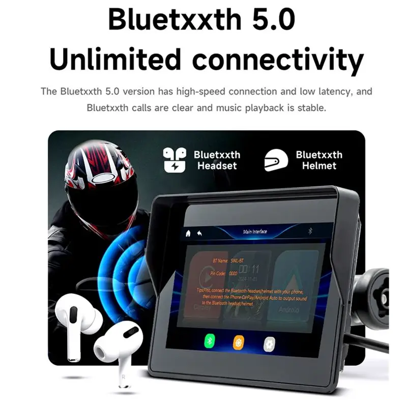 Superior-Portable Wireless Motorcycle Carplay Screen 5