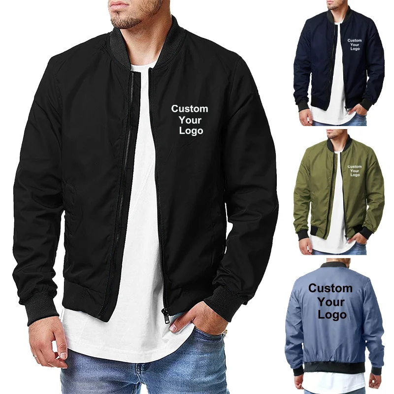 

Fashion Trend Custom Your Logo Men's Autumn Zipper Jacket Baseball Uniform Sports Jacket New Slim Casual Wear