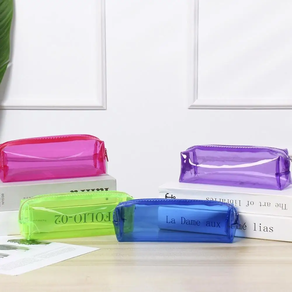 Simple PVC Color Pencil Bag Stationery Storage