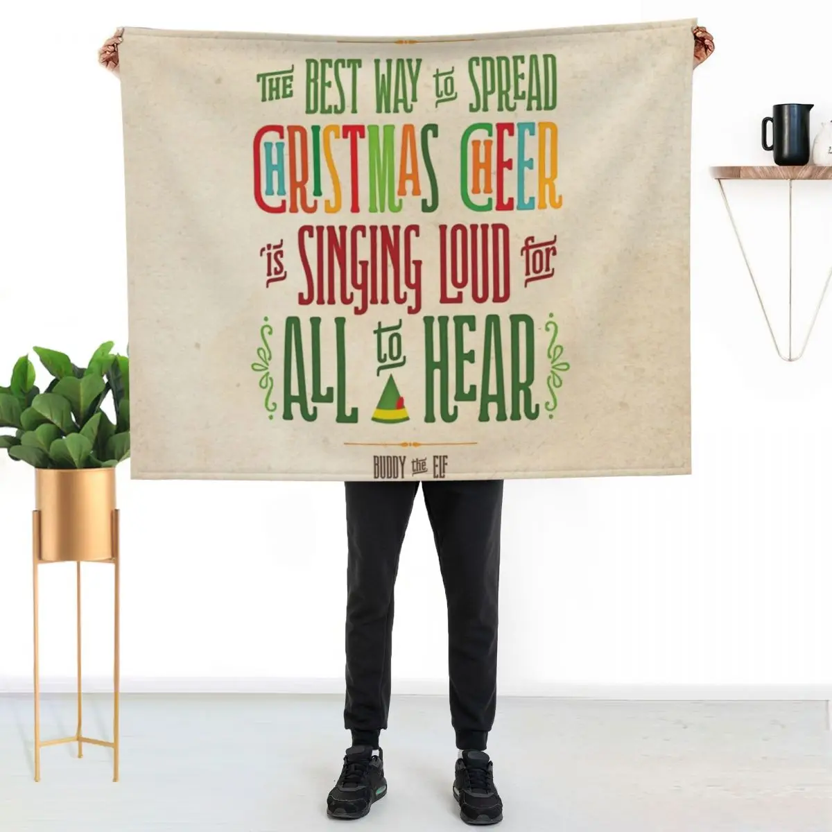 Buddy the Elf - Christmas Cheer Throw Blanket Sofa Quilt Moving Kid'S Plaid on the sofa Sleeping Bag Blankets