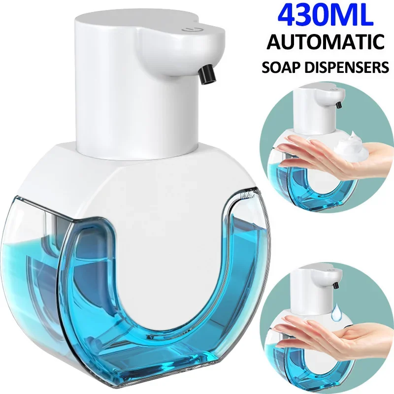 

430ml Automatic Soap Dispensers Touchless Automatic Foam Bathroom USB Charging Smart Washing Hand Machine Liquid/Foam Model