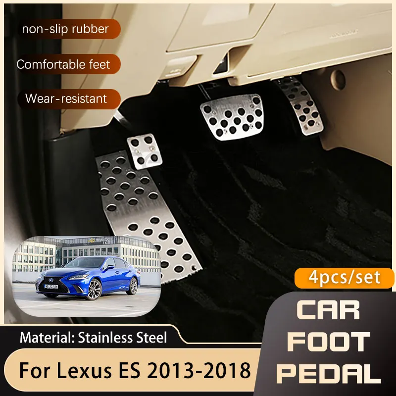 Car Foot Pedals for Lexus ES 300H XV60 2013 2014 2015 2016 2017 2018 Fuel Brake Footrest Stainless Steel Non-slip Pedal Cover