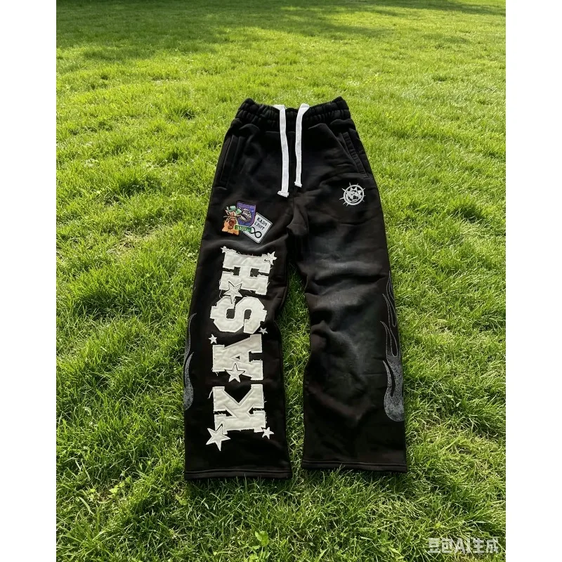 2026 Sommer Mode Retro Gothic Punk Stil Herren 3D-gedruckte Sport- und Freizeithose mit geradem Bein Streetwear Herren Loose Fit Hose