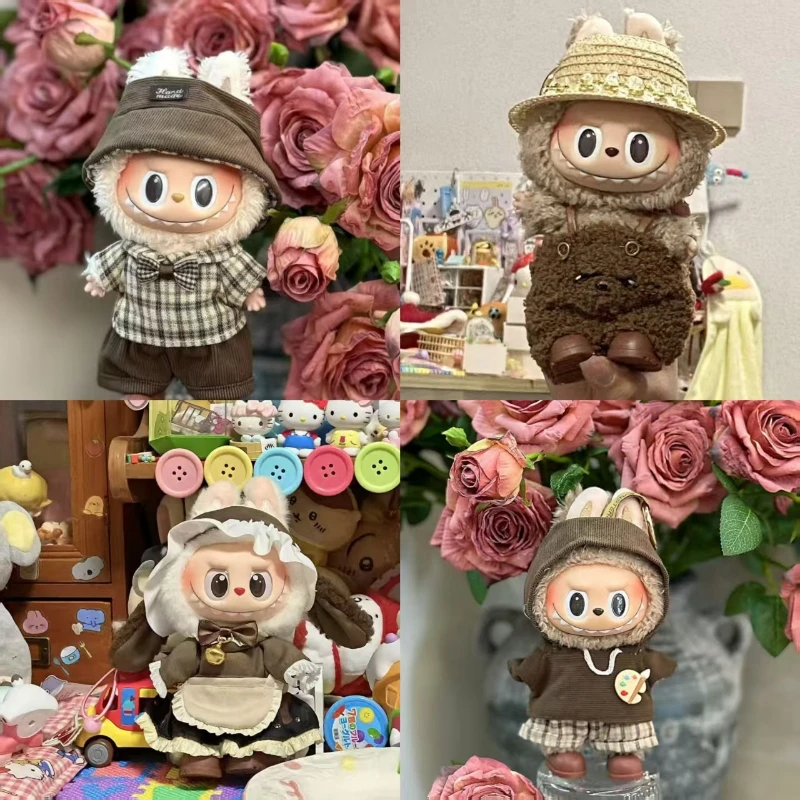 

Versatile Cream Dessert Style Doll Replacement Accessories Plush Doll Overalls Clothes DIY Matching Clothes for Labubu