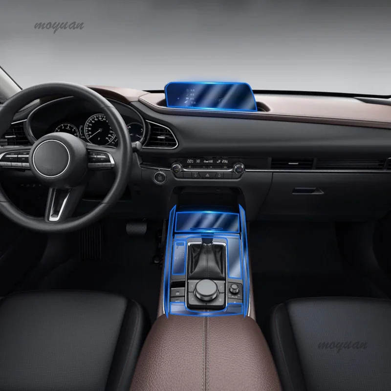 

Прозрачная пленка из ТПУ для Mazda CX30 CX-30 2020-2023, наклейка для салона автомобиля, центральная консоль, сенсорный экран, дверная панель, окна
