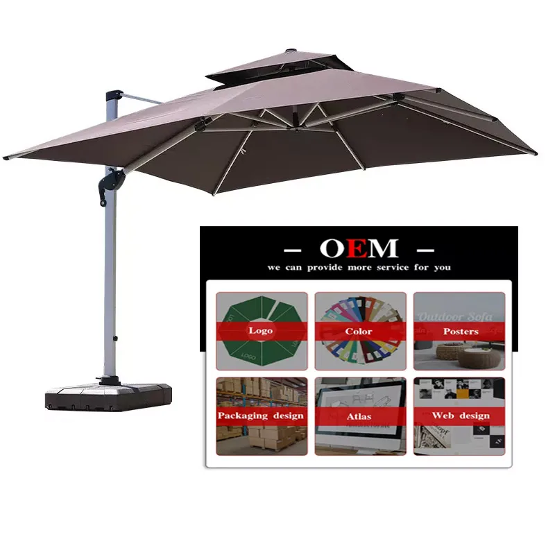 Parasol ogrodowy aluminiowe 3m kwadratowe wiszące parasole offsetowe ogrodowe 10 Ft wspornik handlowy parasole ogrodowe przeciwsłoneczny na plaży