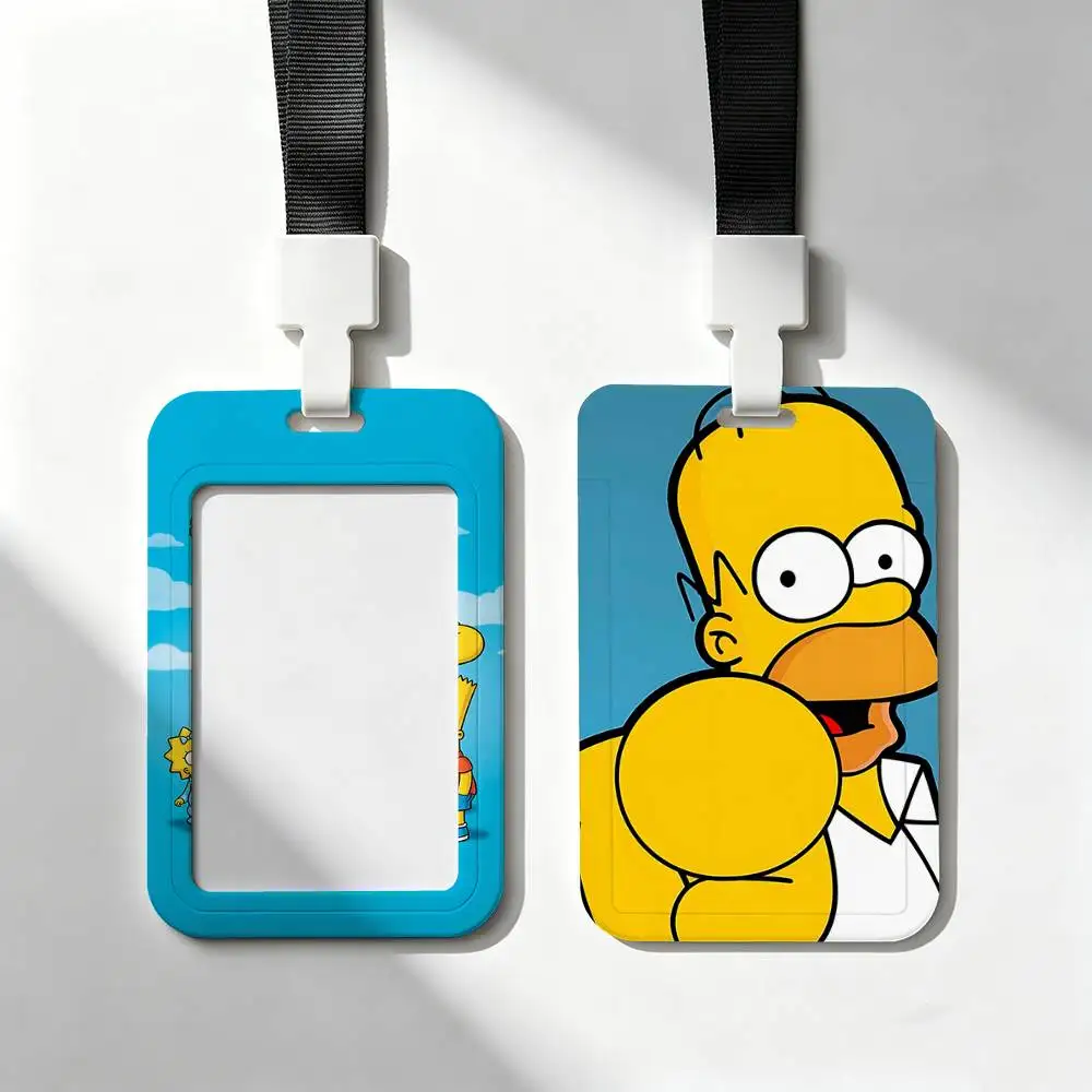 Funny The S-Simpsons ID Card Holder Badge Holders Lanyard Business Exhibit School Strap Neck Hang