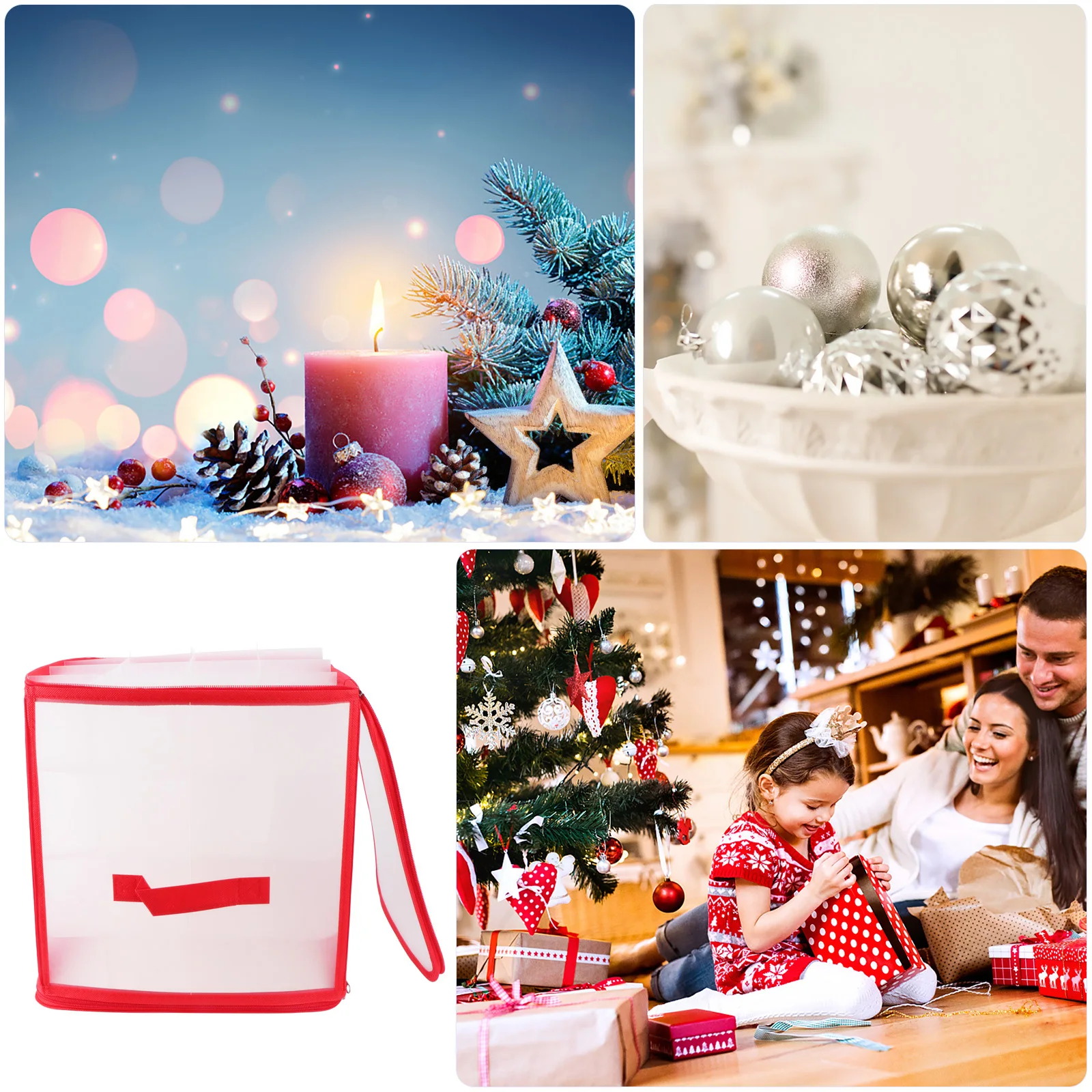 

1Pcs Gift Box Christmas Container Multi-Layer Storage Case Portable Transparent Design Ideal for Holiday Decorations and Gifting