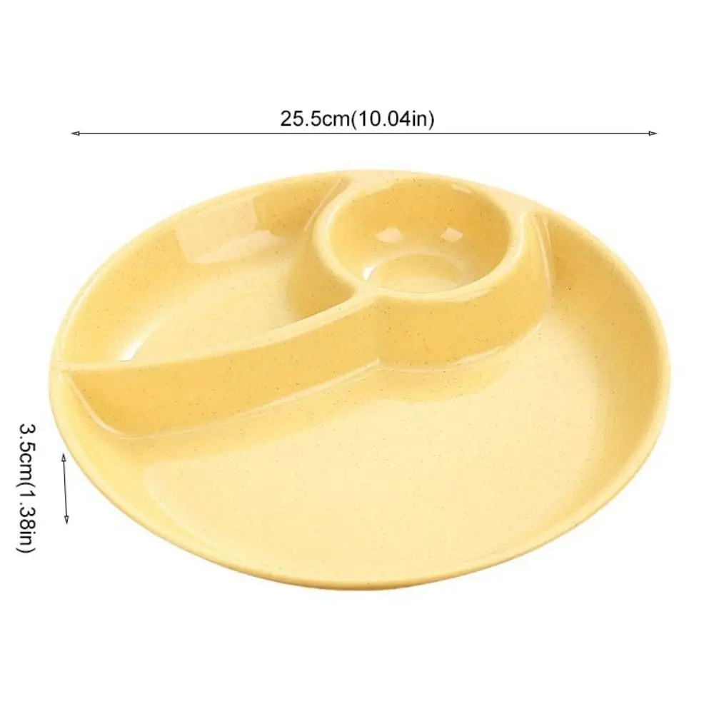 2pcs Kitchen Tableware Round Food Plate Plastic Microwavable Divided Dinner Plate Thickened Fruit Serving Tray Nut