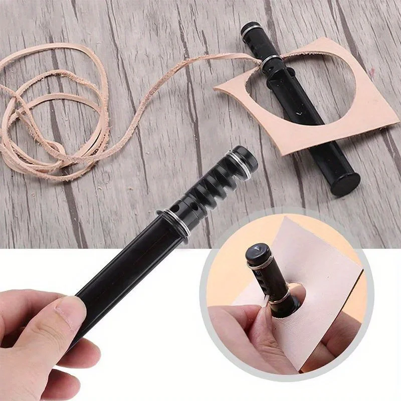 1PC Leather Lace Maker Leather Craft Cutting DIY Swivel Leather Strip Hand Cutter Craft Tools with 3 Blade