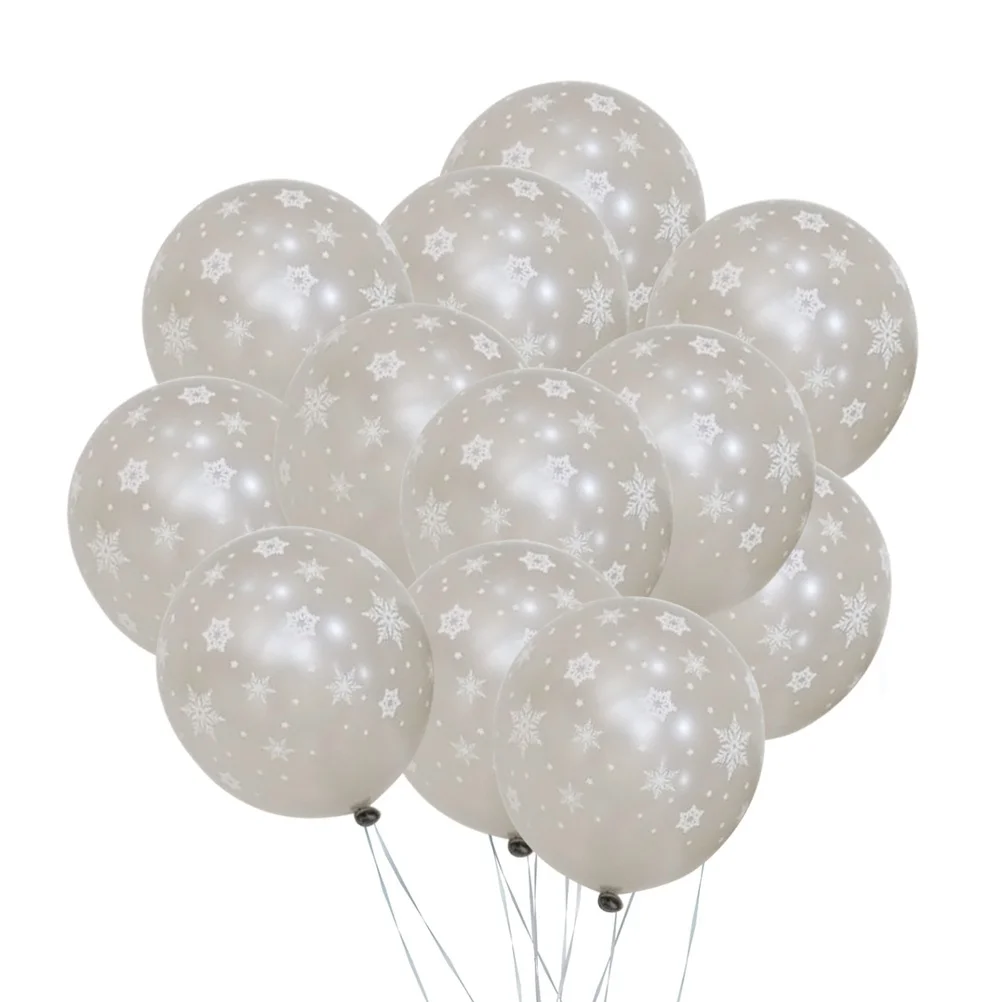 

12Pcs 12inch Premium Latex Balloons Christmas Snowflakes for Indoor Outdoor Party Wedding Xmas Decor Party Balloons