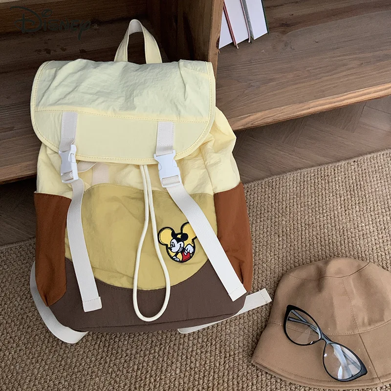 Disney Mickey New Women's Backpack Fashion High Quality Lightweight Travel Backpack Cartoon Large Capacity Mountaineering Bag