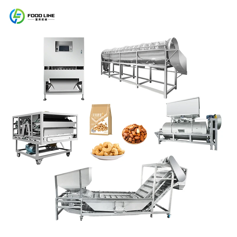 Commercial Nut Processing Line for Peanuts Almonds Cashews and Various Snack Products