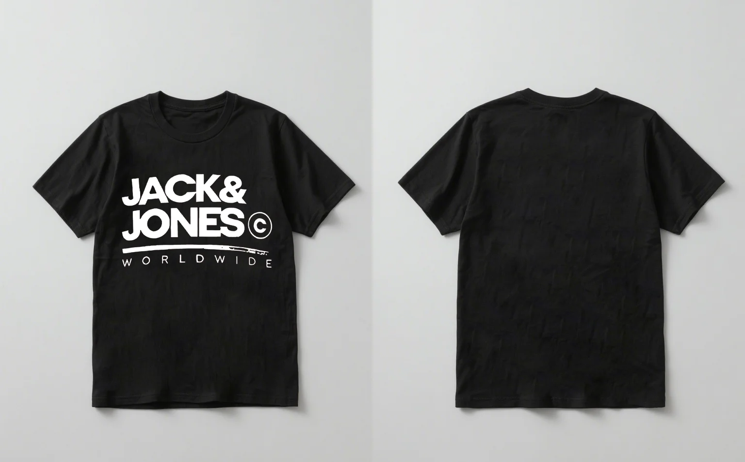 2025 New Trendy Jack And Jones Worldwide Print Short Sleeve T Shirt Casual Unisex