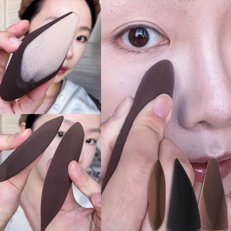 New!Detailed Finger Shape Blender Makeup Sponge Puff Dry Wet Dual-use Fingertip Sponge Brightening Eye Nose Corner Cosmetic Puff