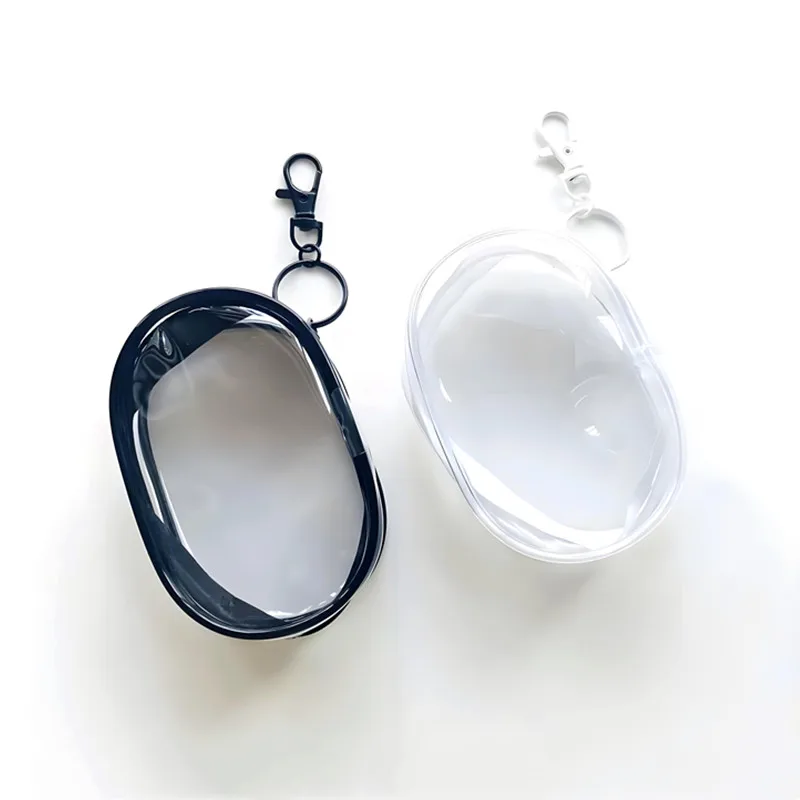 

Portable mini transparent zipper storage bag with space saving earphones and charger storage bag and convenient keychain