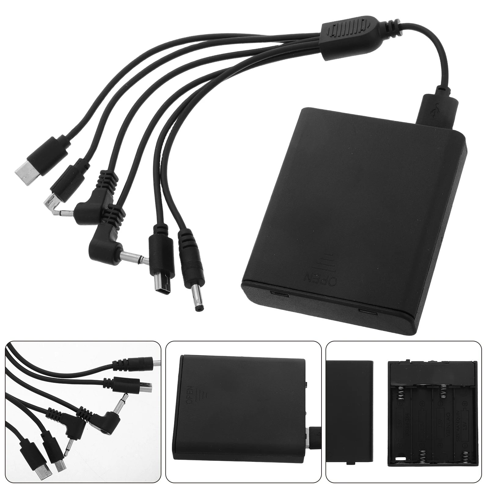 Emergency for AntiTheft Door Lock Black Led Lights External Power Adapter Portablebatterybox
