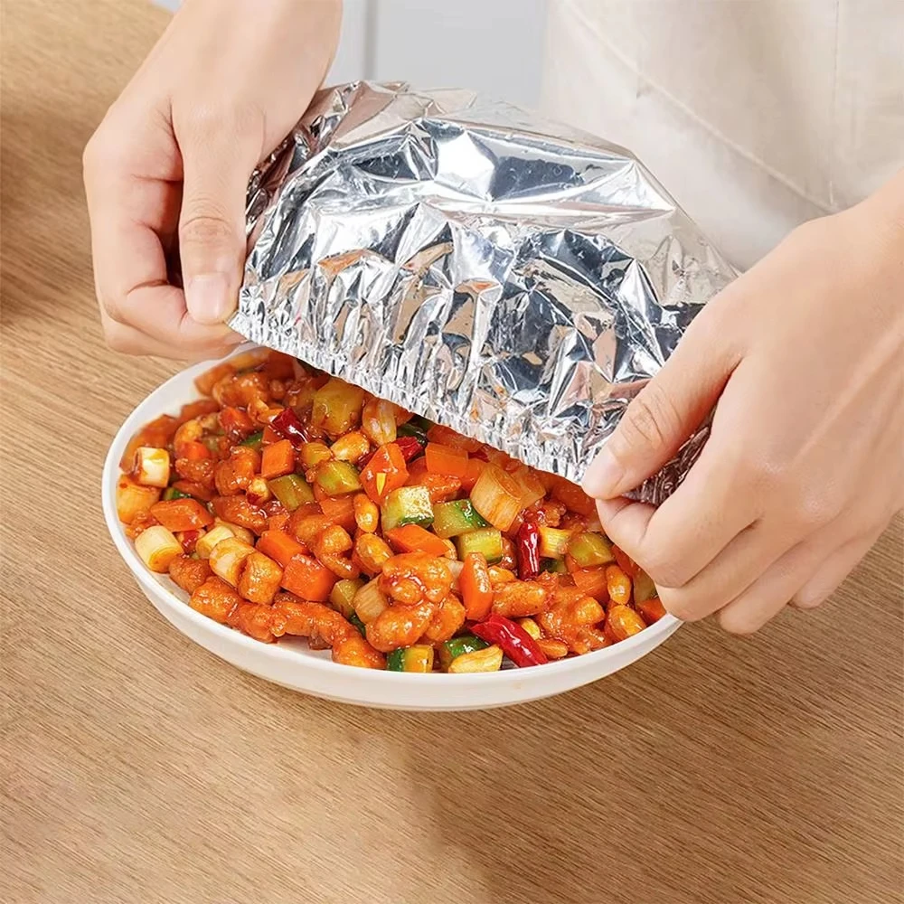 10–60 Stück wiederverwendbare Aluminiumfolie, Schüsselabdeckung, Wärmeisolierung und Wärmeerhaltung, lebensmittelechter Ofen zum Mitnehmen, Picknick – Detail 2