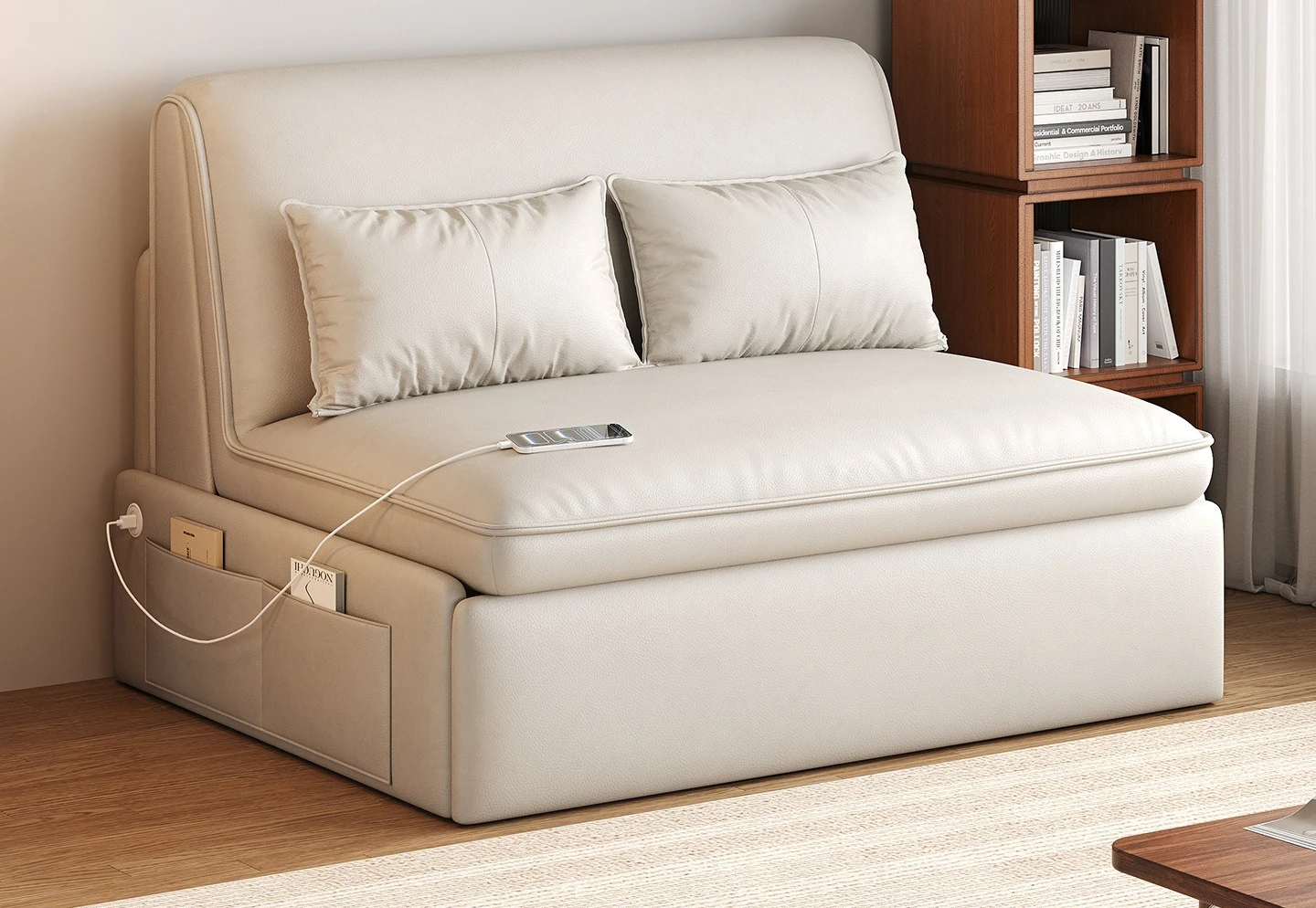 Simple wind intelligent electric sofa bed integrated dual-purpose small apartment