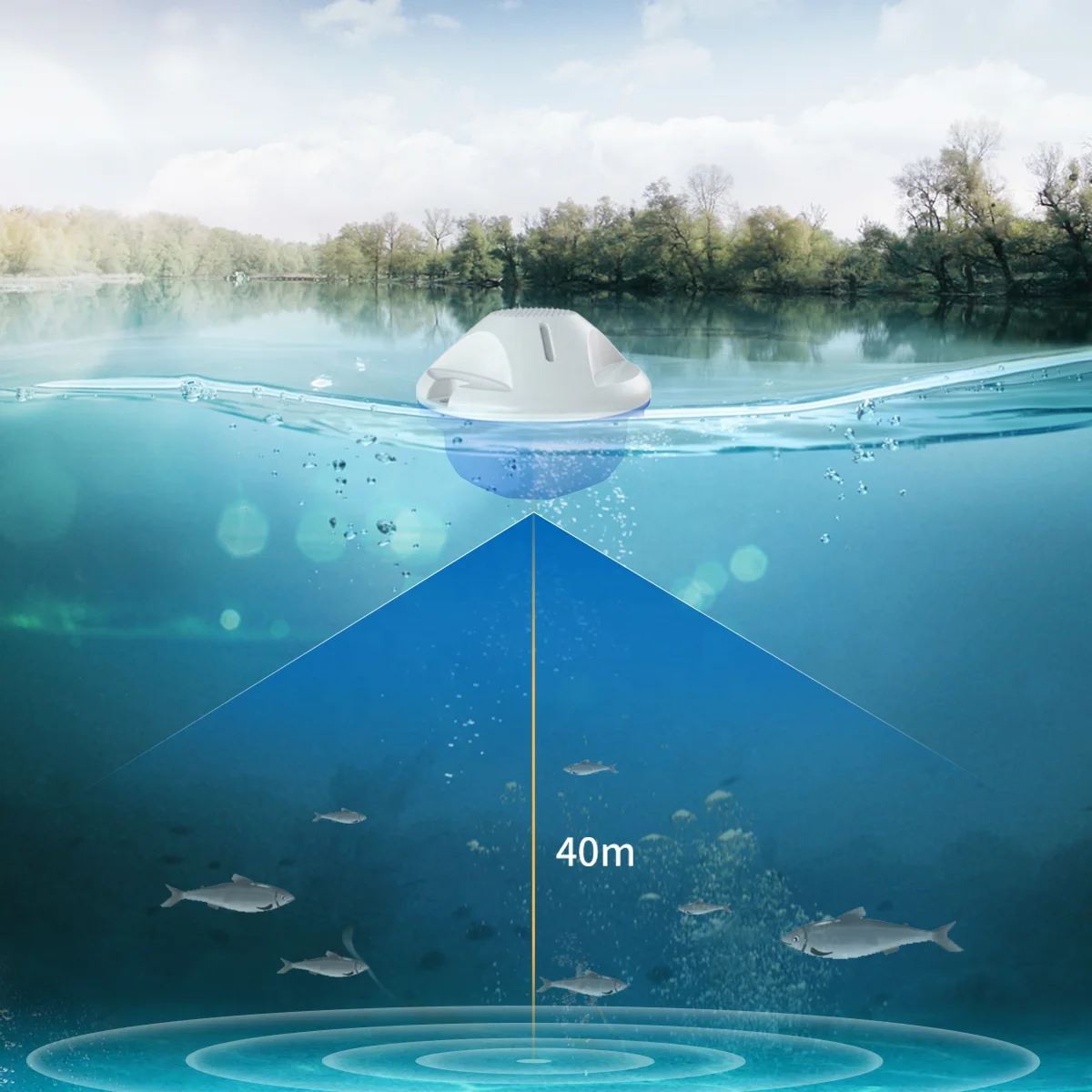 

Portable 125khz 40m Depth HD Screen Visual Detector Smart Phone BlueT Wireless Sonar Fishing Device