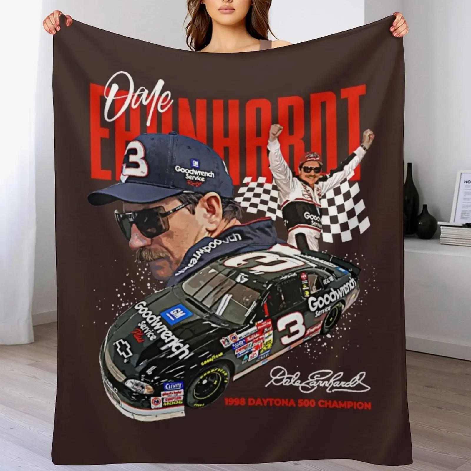 

Dale Earnhardt T-Shirt Throw Blanket Flannel Fabric Thermal Blankets Sofas Of Decoration Picnic Blankets