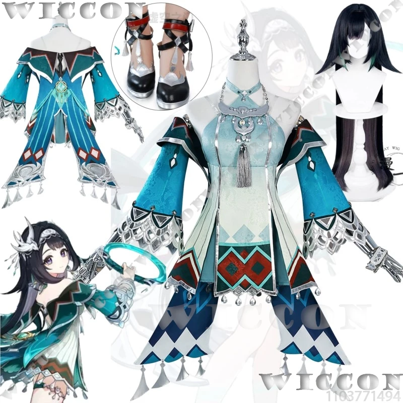 

Lan Yan Game Genshin Impact Cosplay Costume Lolita Uniform Dress Wig Heawear Shoes Prop Girl Women Outfit Halloween Customized