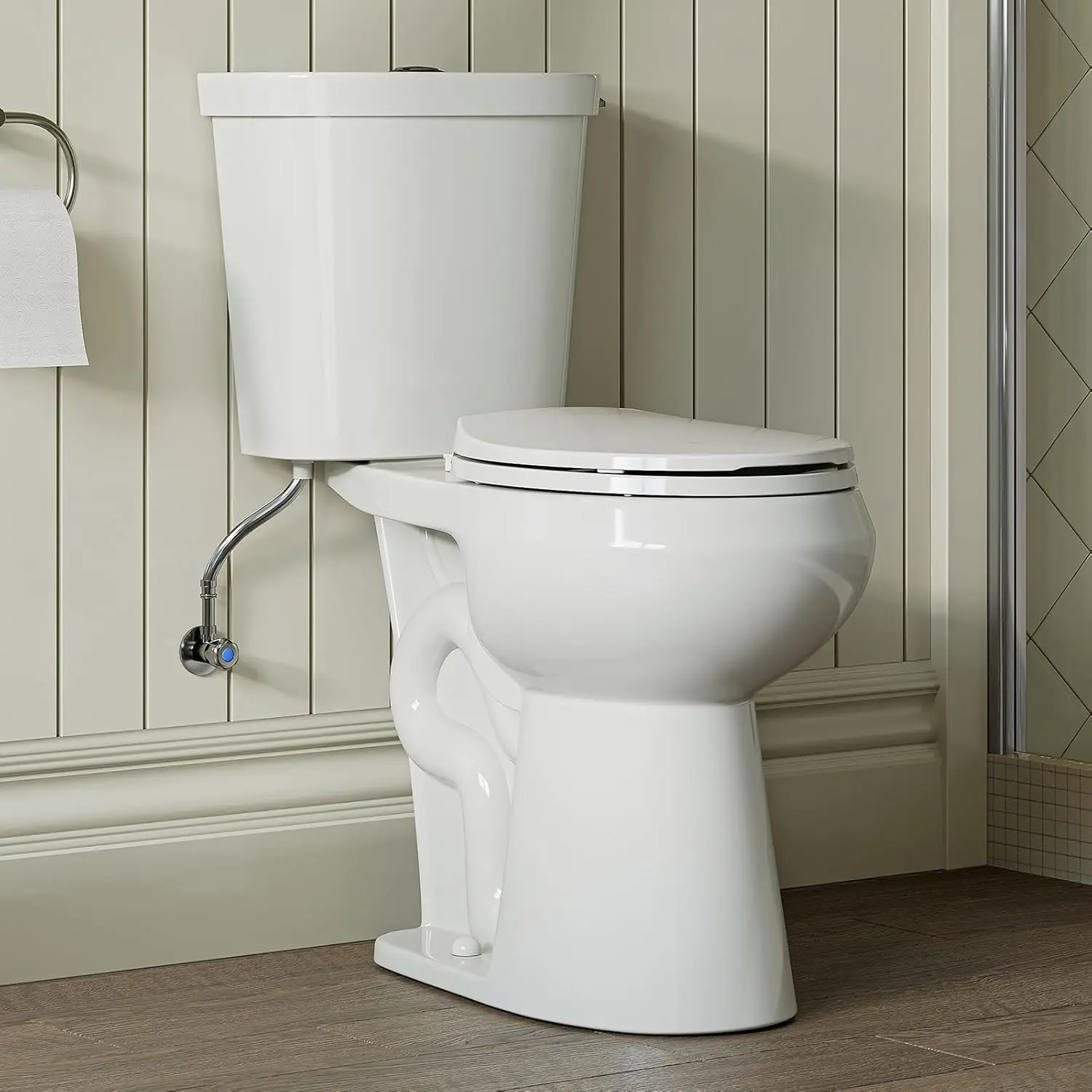 19 Inch Tall Toilets,Extra High Toilets with Comfortable Chair Height Seat,1.1/1.6 GPF Dual Flush Two-Piece Toilet, 12